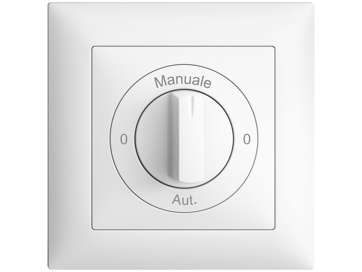 Frontset 0-Manuale-0-Aut. EDIZIOdue weiss 88×88mm für Drehschalter