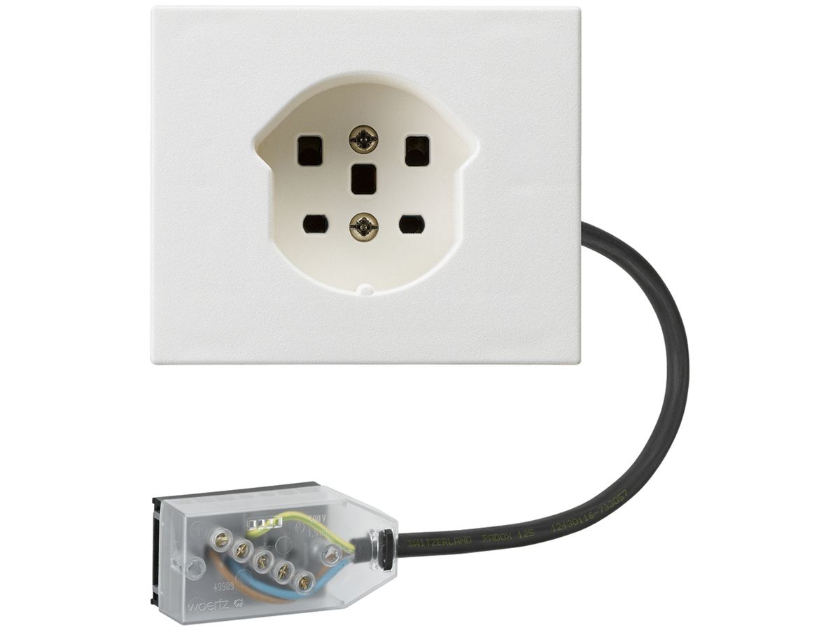 EB-Steckdose T25 L2 weiss für Flachkabel Technofil