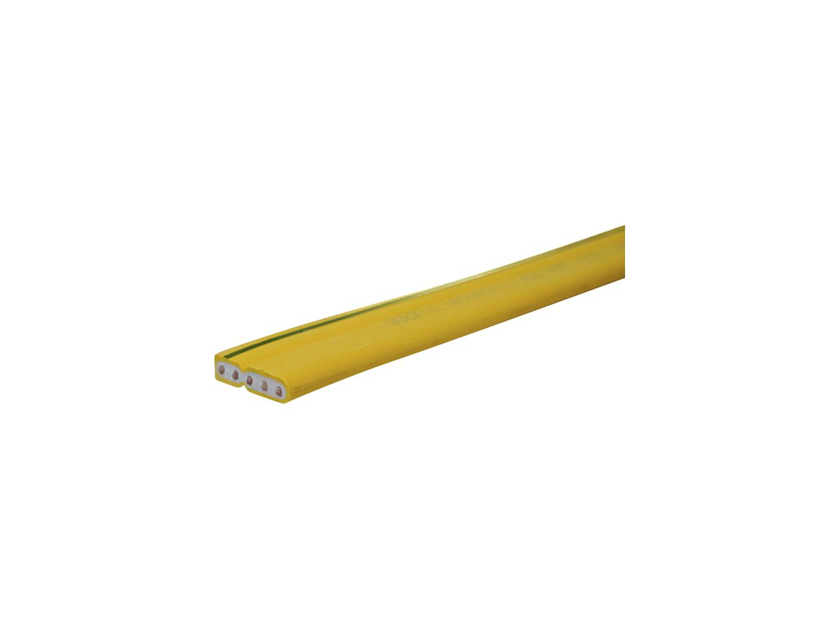 Flachkabel Woertz Technofil 5×2.5mm² gelb mit Farbstreifen halogenfrei B2ca