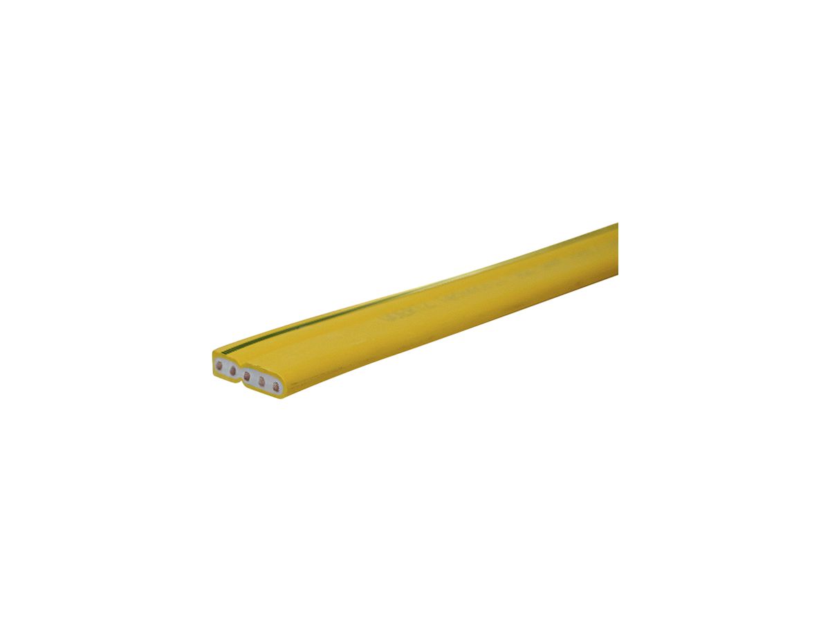 Flachkabel Woertz Technofil 5×2.5mm² halogenfrei gelb m.schwarzem Streifen B2ca