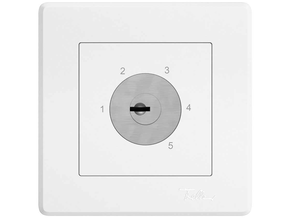 UP-Schlüsselschalter EDIZIO.liv m.KABA 1262KA/631984 5St.1P 1-2-3-4-5 T=87mm ws