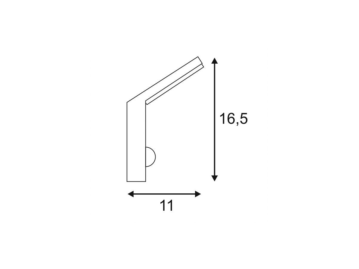 LED-Wandleuchte SLV ORDI, 9W 740lm 3000K mit Sensor IP44 anthrazit