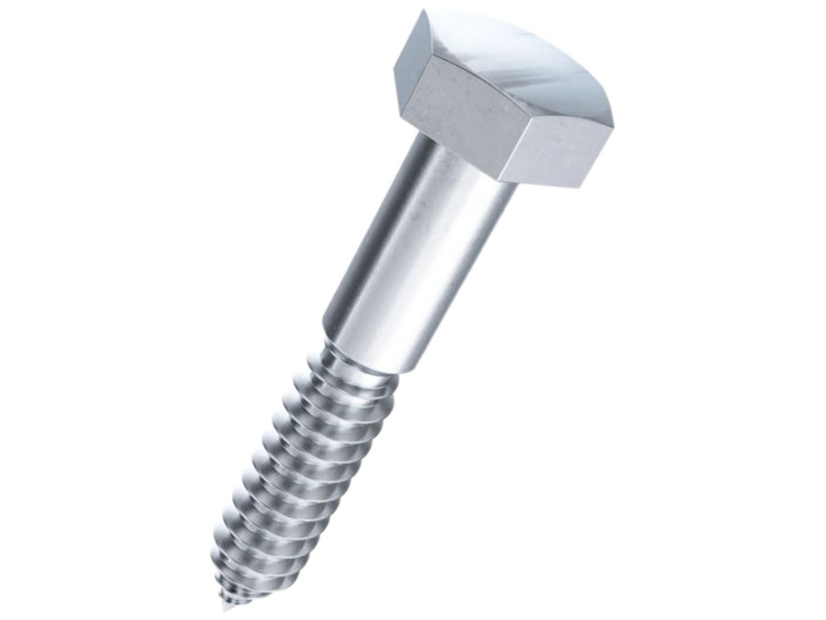 Holzschraube 6-kant 6×40mm DIN 571, gefräst, verzinkt blau