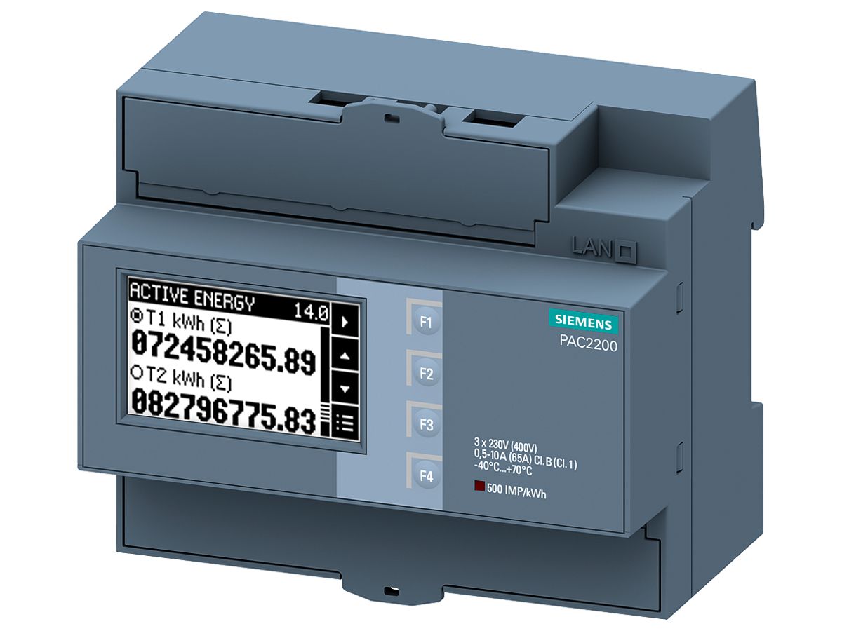 REG-Energiemessgerät Siemens SENTRON PAC2200 3×65A M-Bus