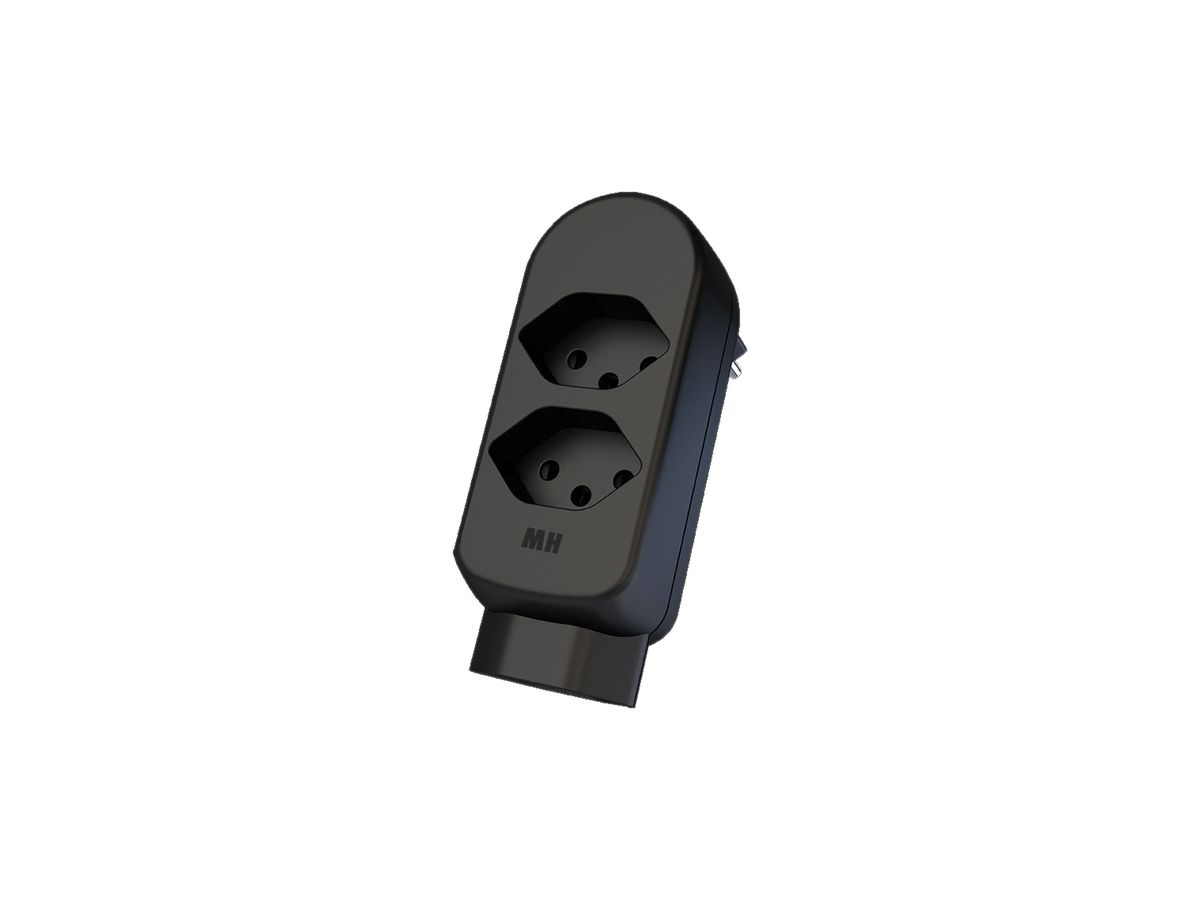 Mehrfach-Stecker MAX HAURI ADAPT SPLIT 10A 2+1×T13 schwarz