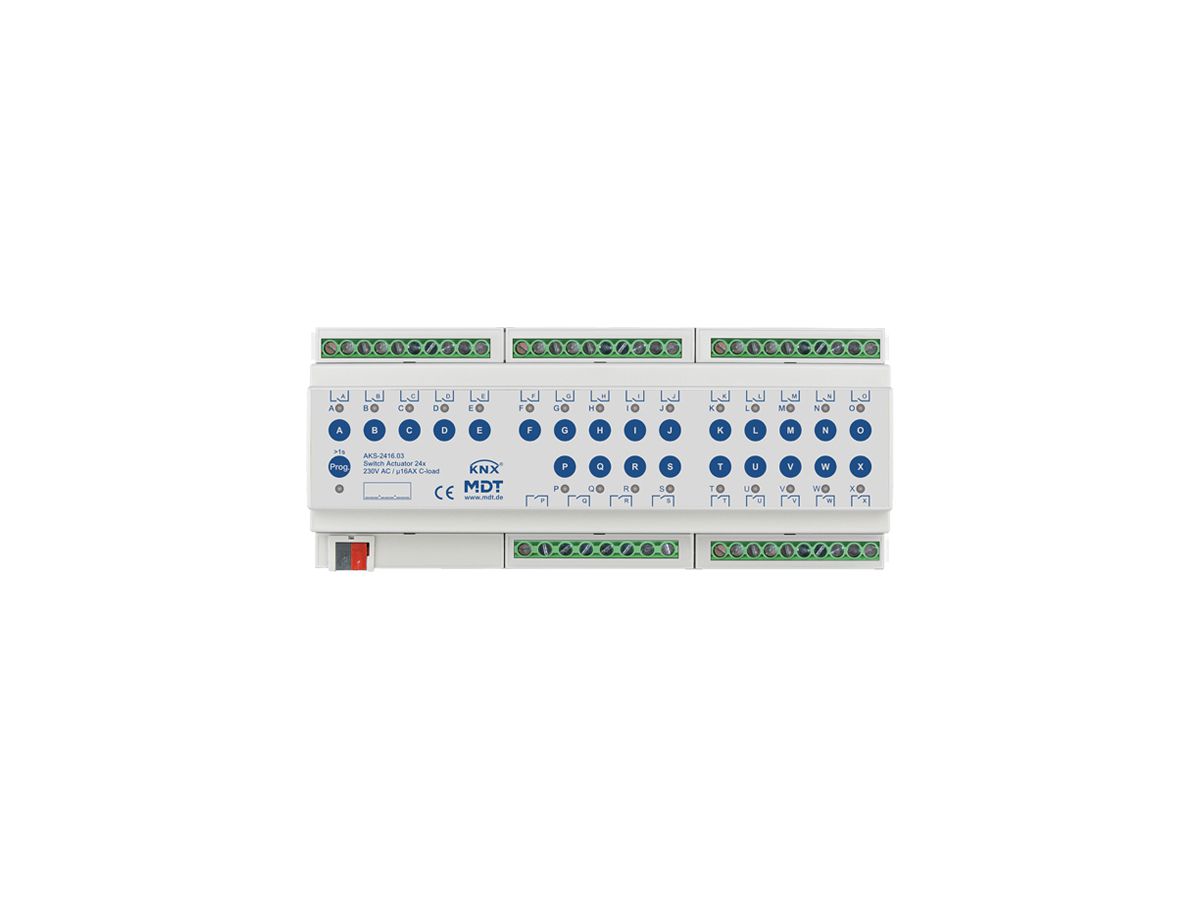 REG-Schaltaktor KNX MDT AKS-2416.03 24-Kan 16A 230VAC 12TE