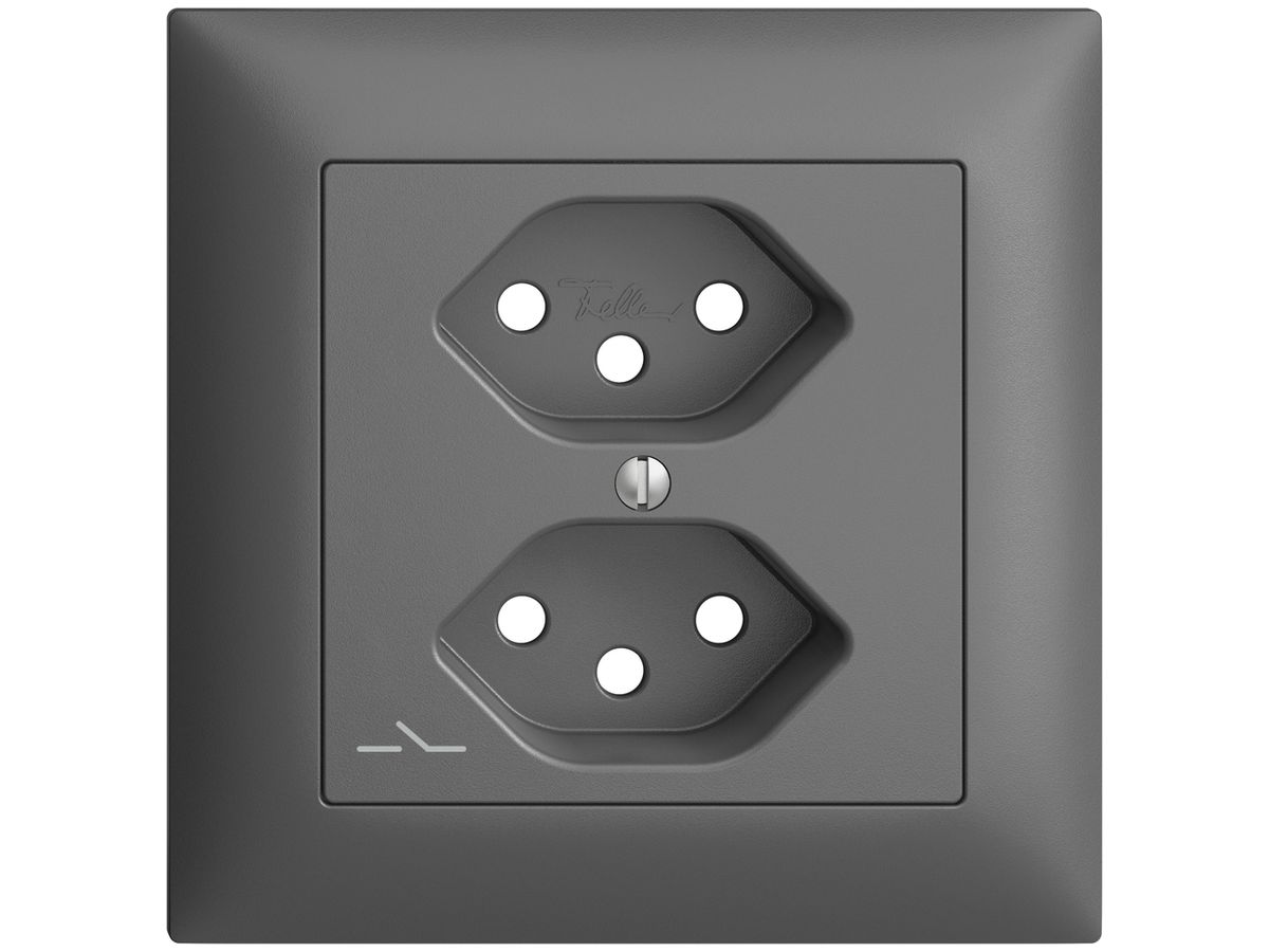 Frontset EDIZIOdue dunkelgrau 88×88mm 2×T13/1 mit Shutter