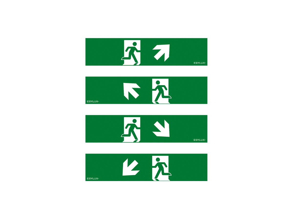 Piktogramm-Satz ESYLUX SLA 14m Pfeil OR/OL/UR/UL 350×85mm