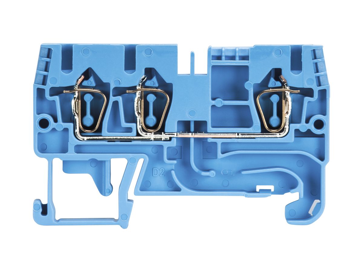 Durchgangs-Reihenklemme WKFN 0.13…4mm² 24A 800V 3×Federz.1 Et.Hutsch.TH35 hbl