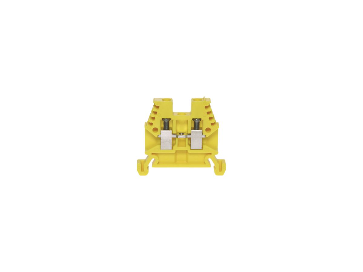Durchgangs-Reihenklemme Woertz 0.5…4mm² 32A 1000V Schraubanschluss 2×1 TH35 gelb