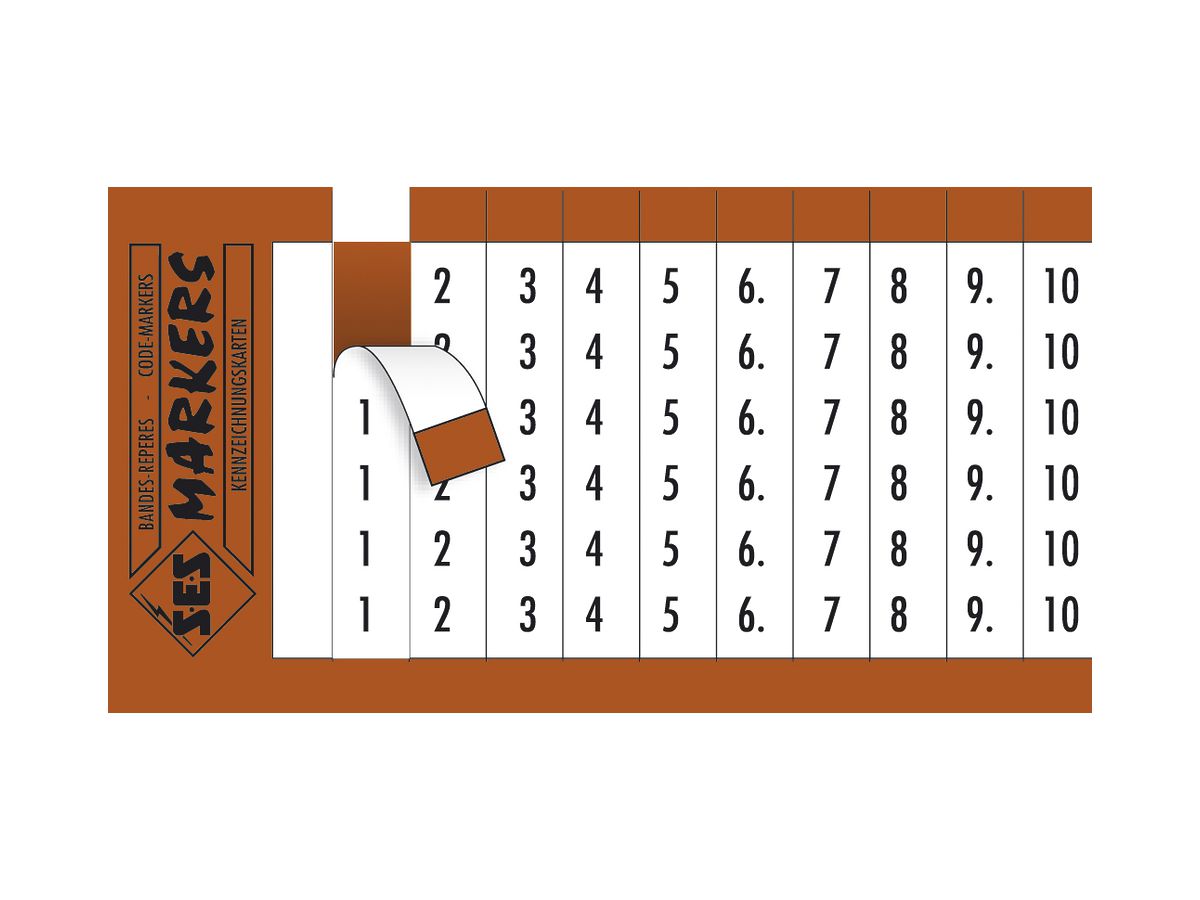 Bezeichnungskarte SES 1…33 weiss/schwarz