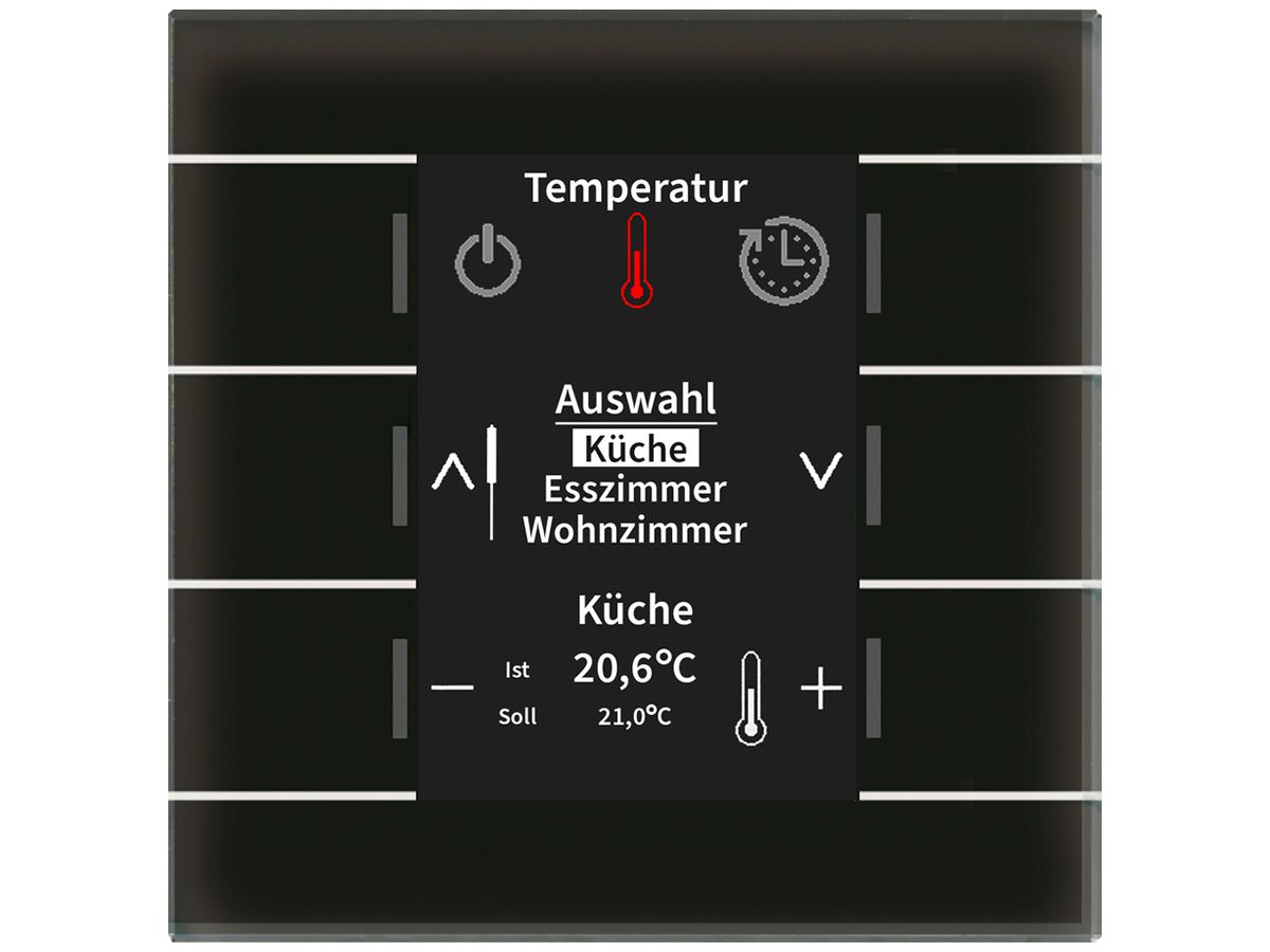 UP-Bediengerät KNX MDT BE-GBZS.01S 6T Display Glas schwarz