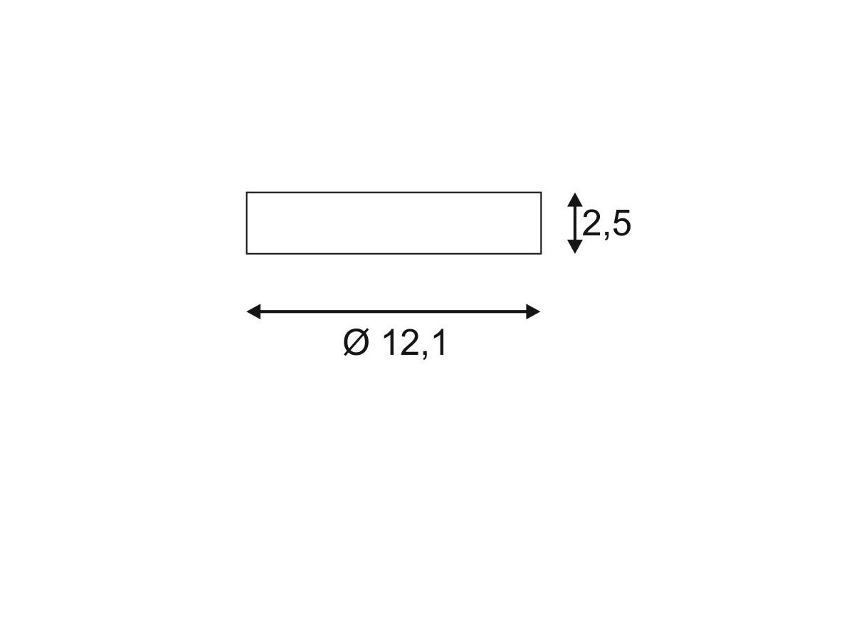 Deckenrosette SLV für 1-Phasen-Adapter, Ø121×25mm silbergrau