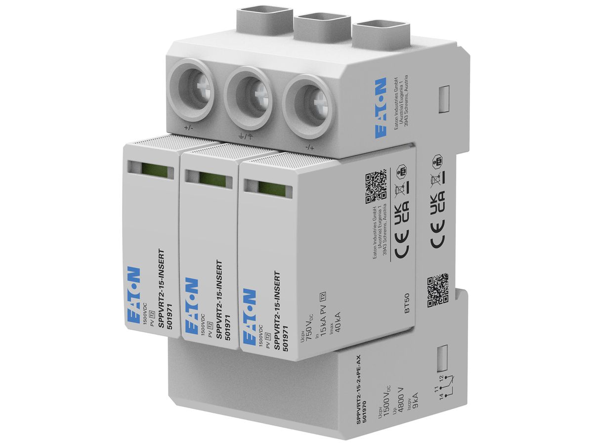 Überspannungsableiter Eaton SPPVRT2-15-2+PE DC 1500V