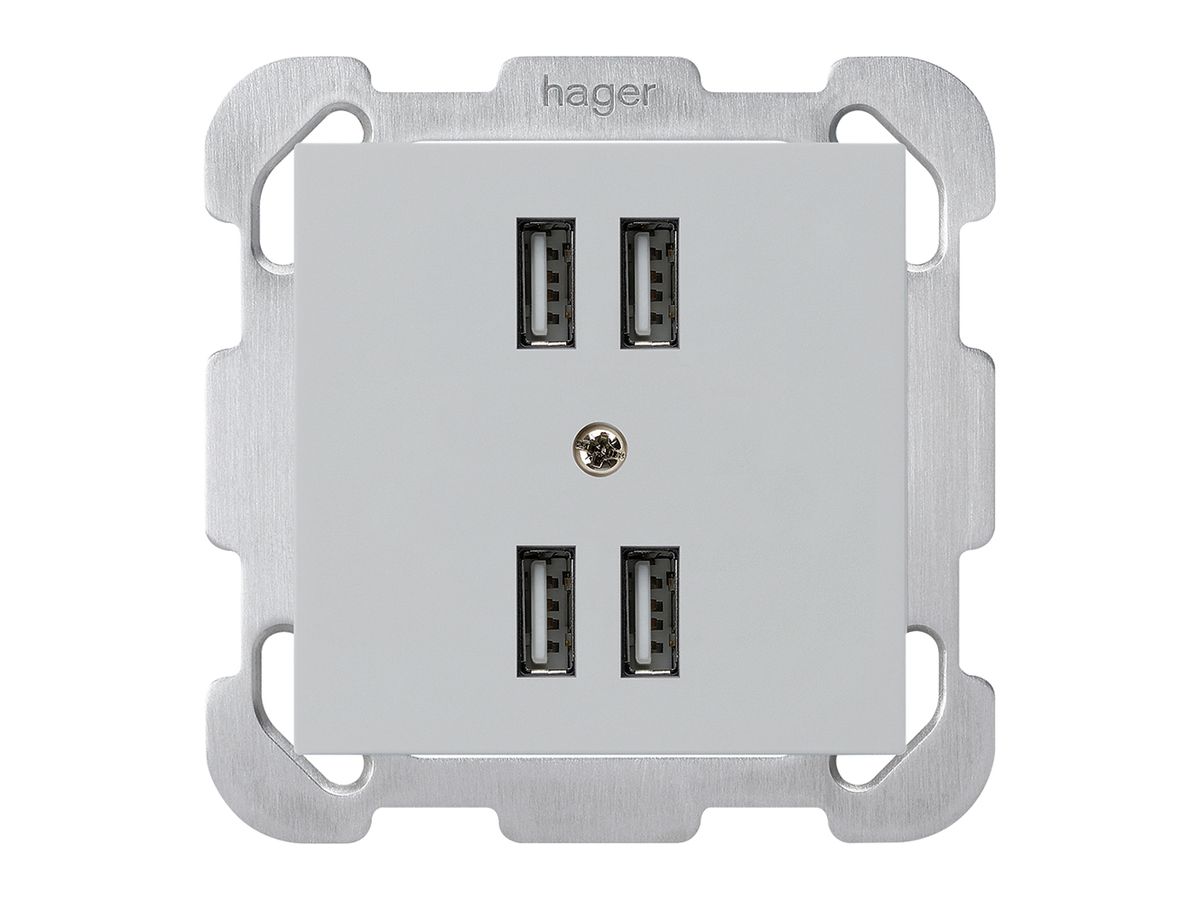 UP-Steckdose 4×USB kallysto B 2400mA hellgrau