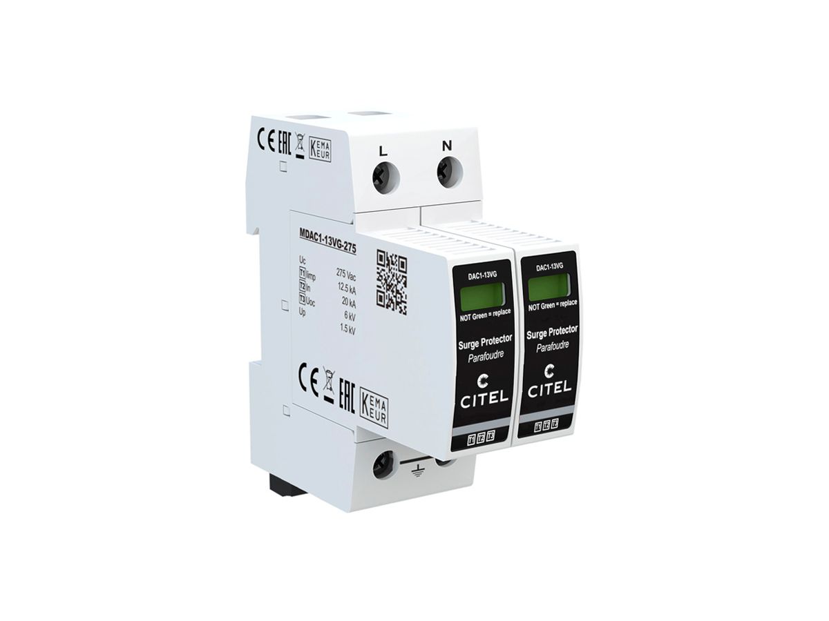 Blitzstromableiter  Citel DAC1-13VGS-20-275 Typ 1+2+3, 2-polig