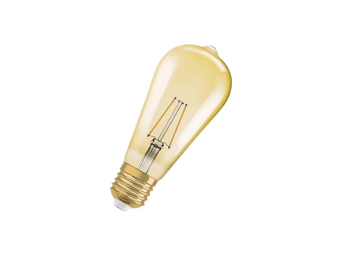 LED-Lampe LEDVANCE Vintage Edison E27 2.5W 220lm 2400K Ø64×143mm klar Gold