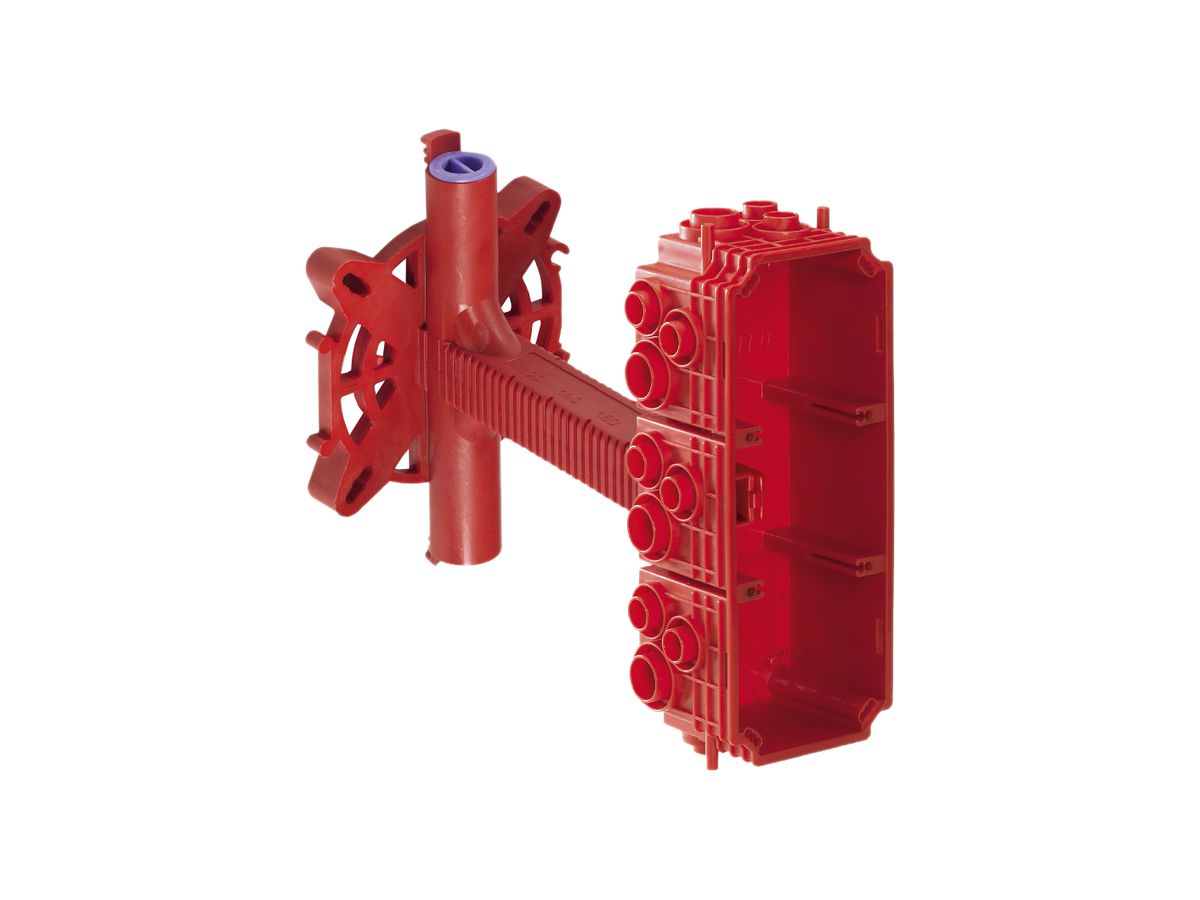 UP-Einlassdose MT CRALLO-TELE 3×1 teleskopisch rot