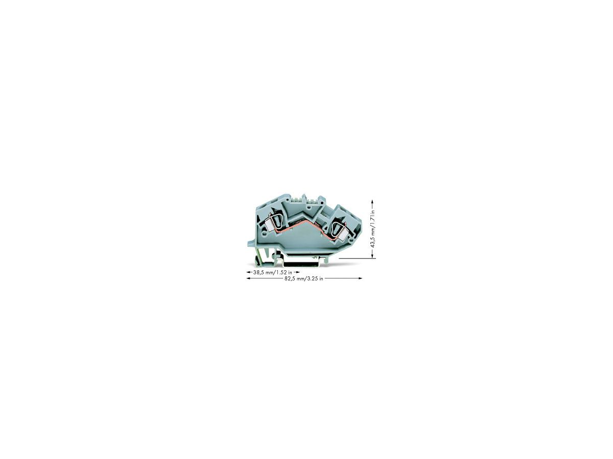 Durchgangsklemme WAGO 6mm² grau