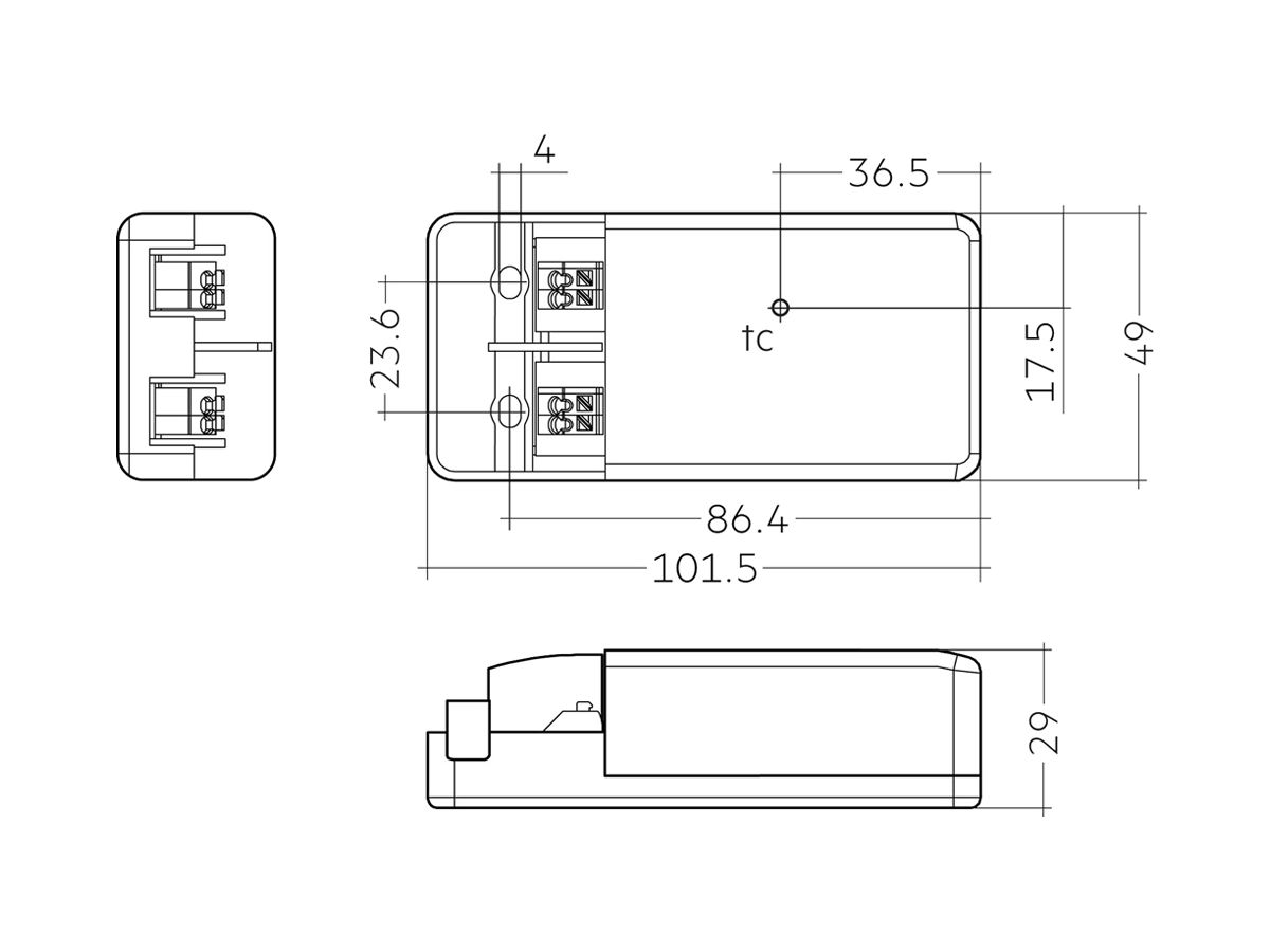 LED-Konverter Tridonic LC fixC pc SR SNC2 10W 250mA 101.5×49×29mm