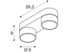 LED-Spot SLV KALU 2.0 19W 1400lm 3000K DIM 263×92×90mm ws