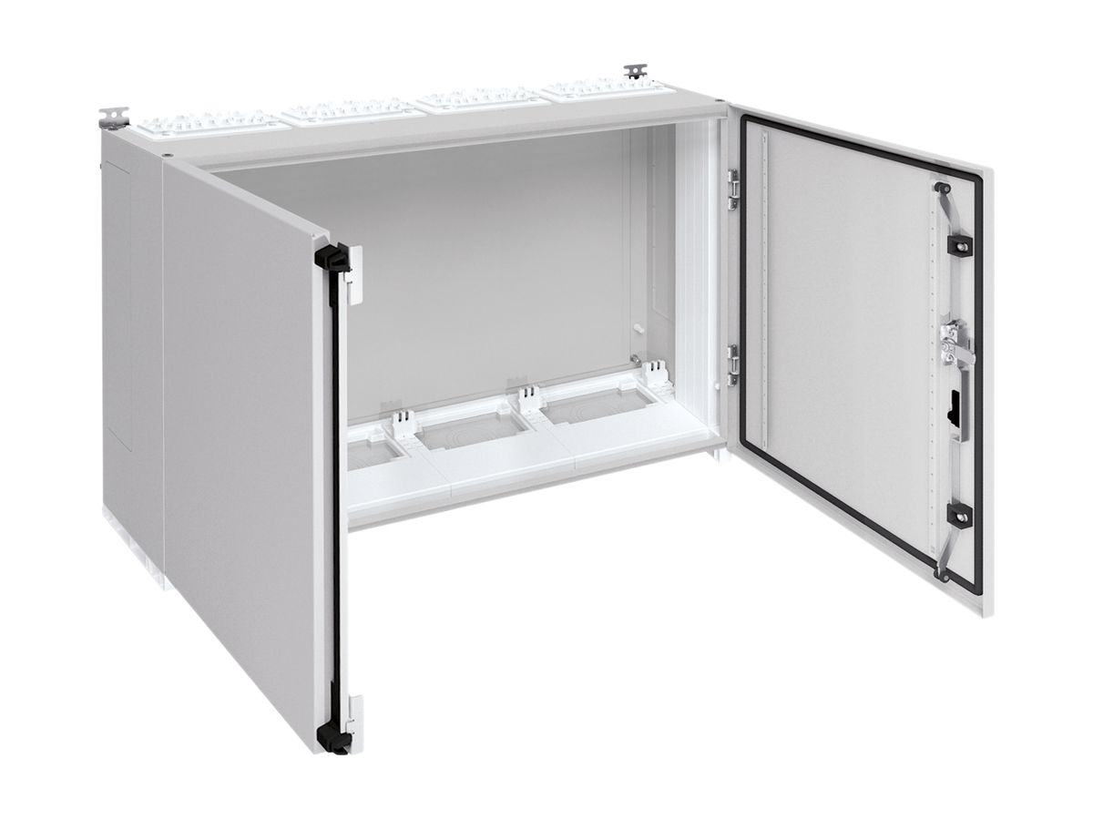 Wandschrank Hager univers mit Volltür SK I IP55 650×1050×275mm RAL 7035