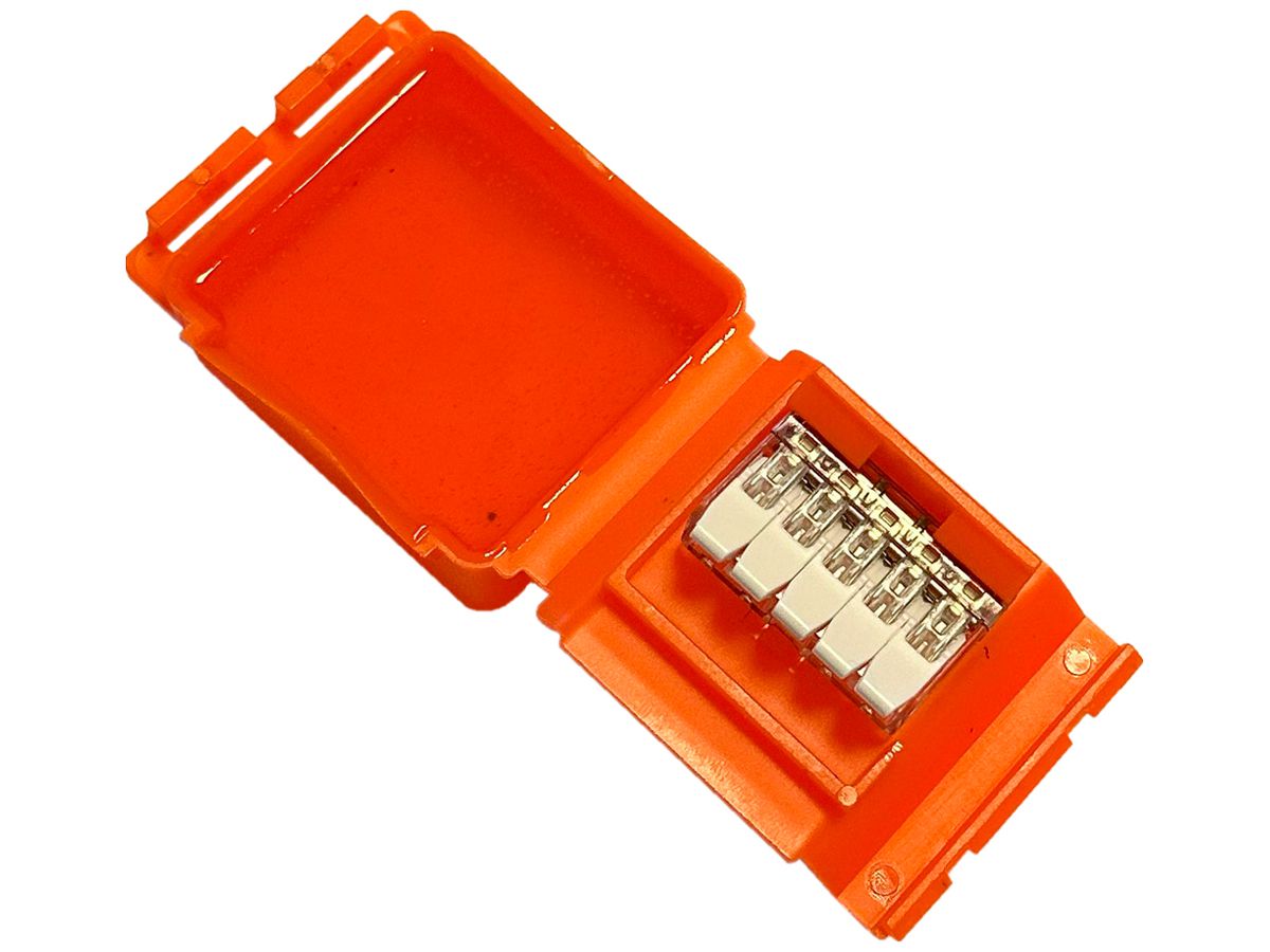 Verbindungsmuffe SUPERBLOCK 5 mit Gel 5×4mm² 32A 57×47×26mm IPX8 or