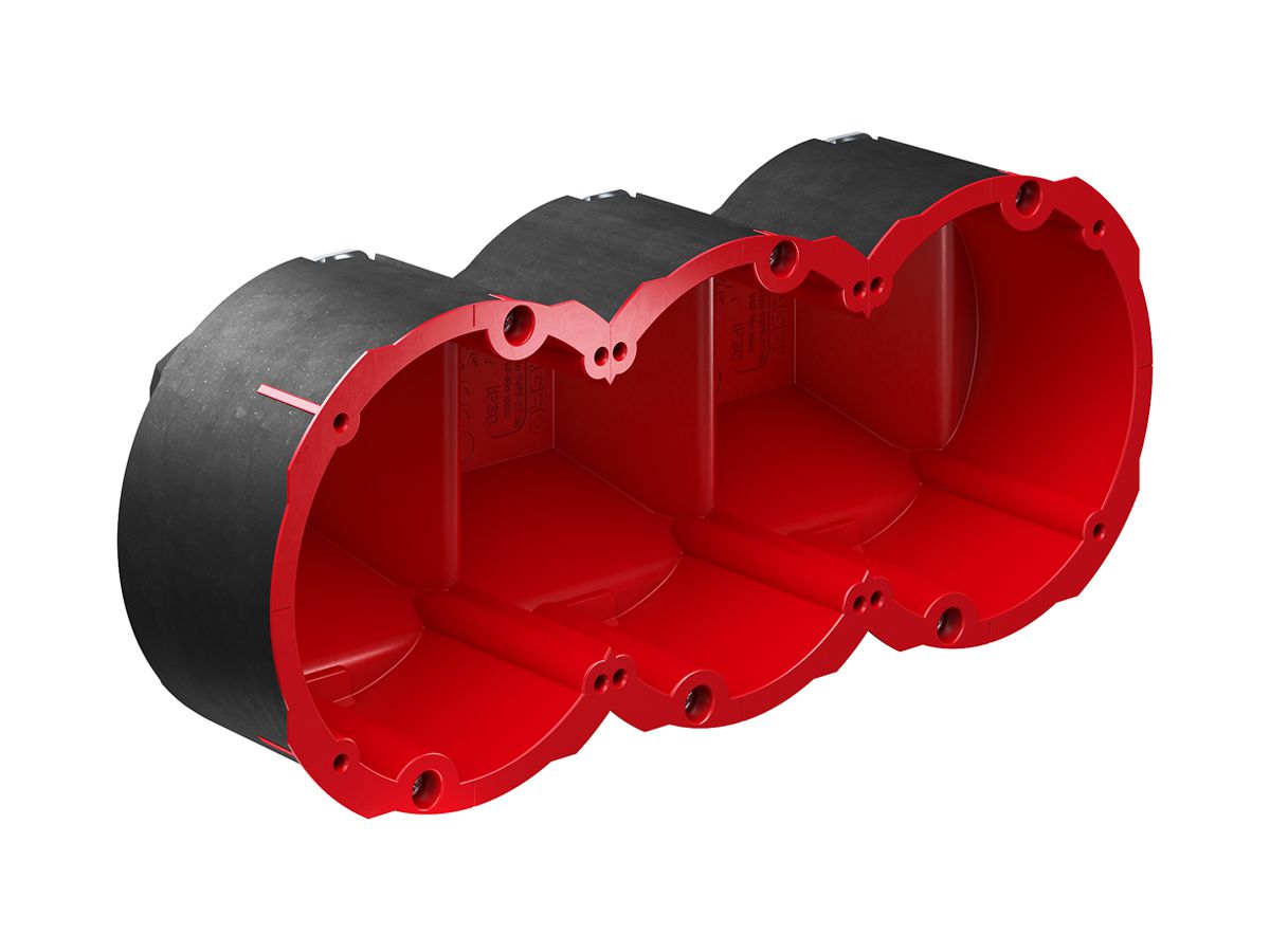 Hohlwanddose AGRO Quickbox Maxi 3×1 Ø83mm EI30-EI90