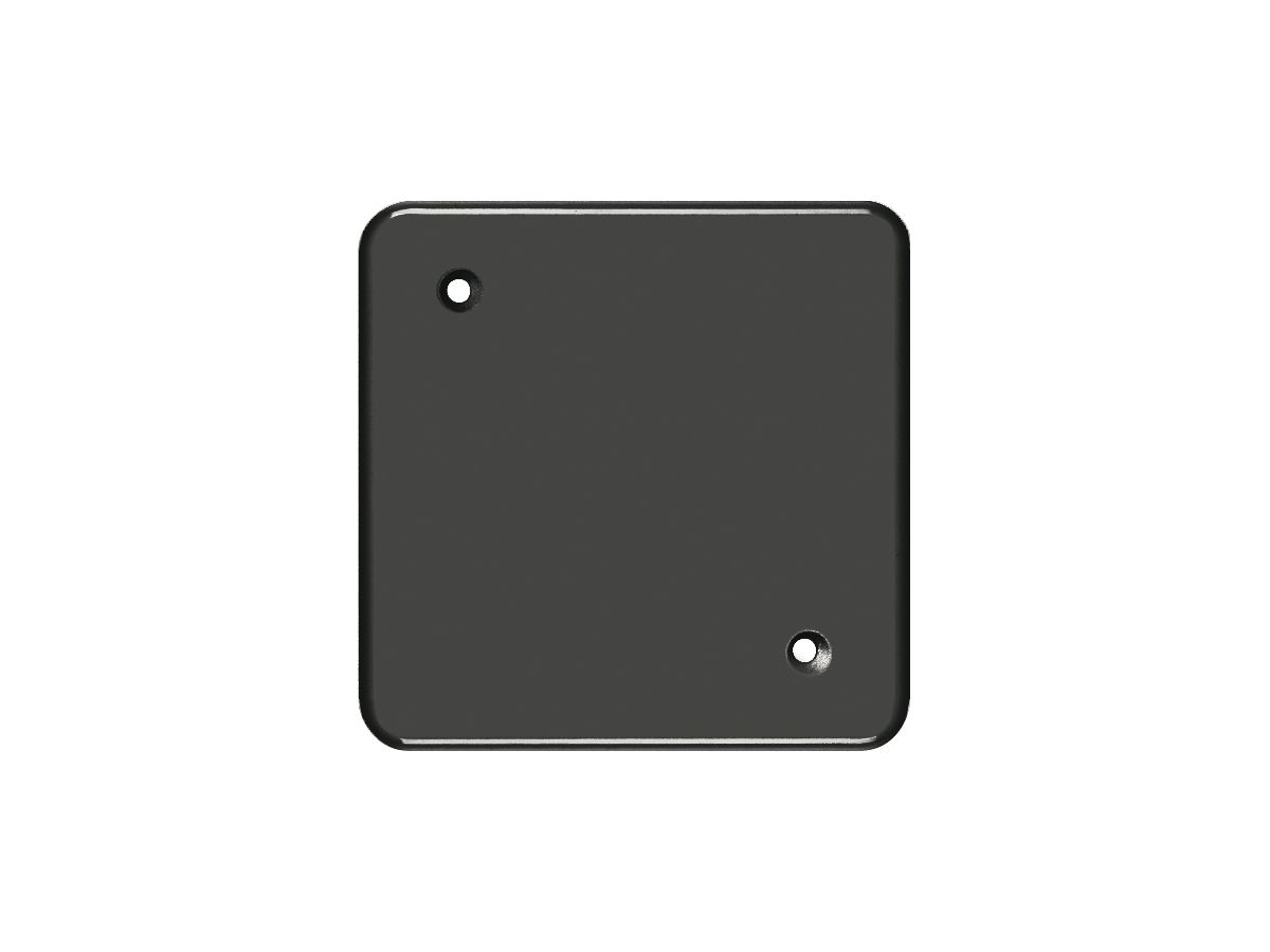 Abdeckplatte FH 1×1 schwarz mit 2 Befestigungslöcher