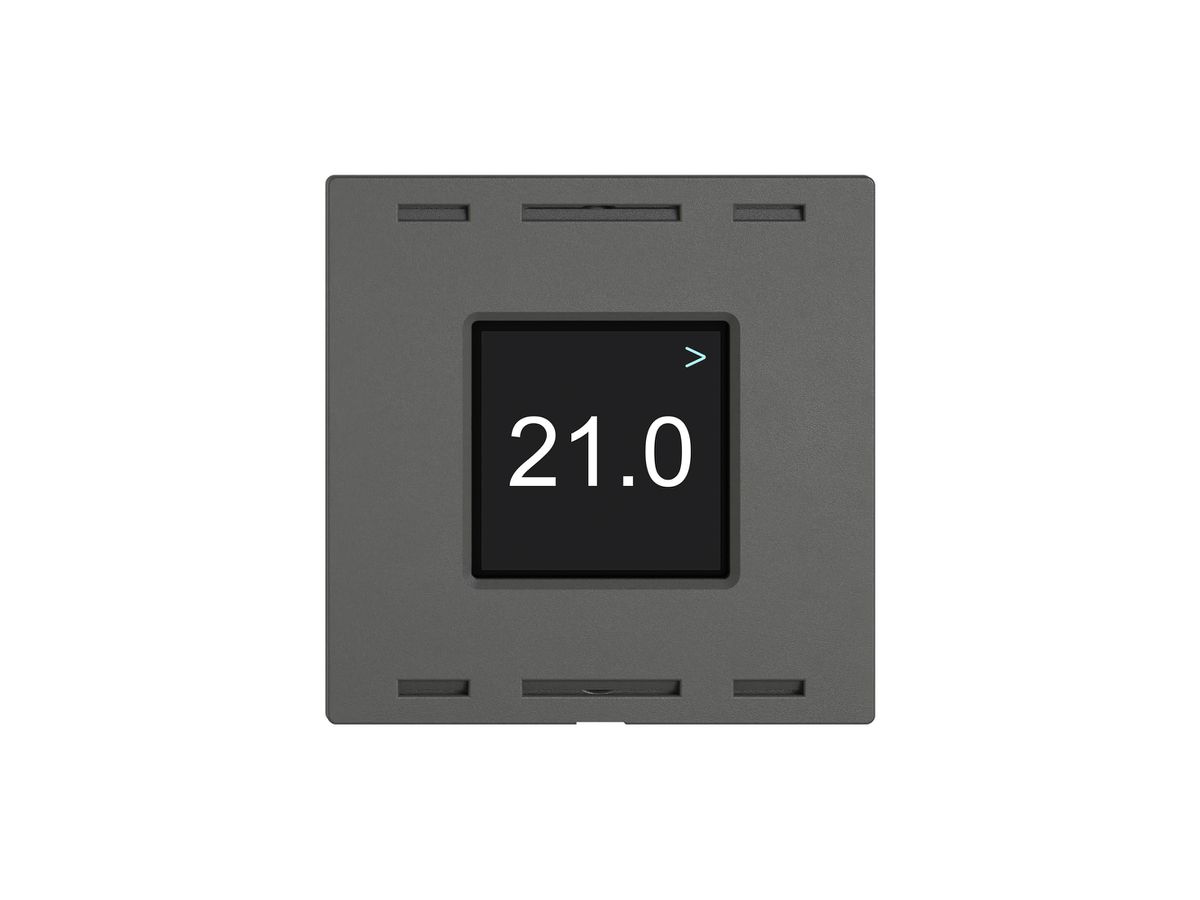 Bedienaufsatz zu Raumtemperatursensor EDIZIO.liv Wiser SNAPFIX® dunkelgrau