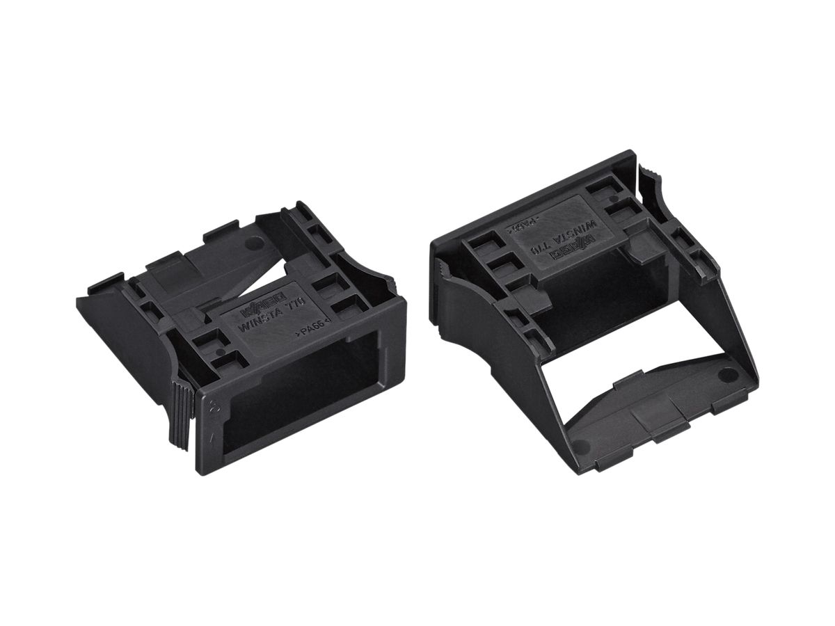 Snap-In-Rahmen WAGO 3L für Buchsen und Stecker 35.5×17.5×38.7mm PA 66 schwarz