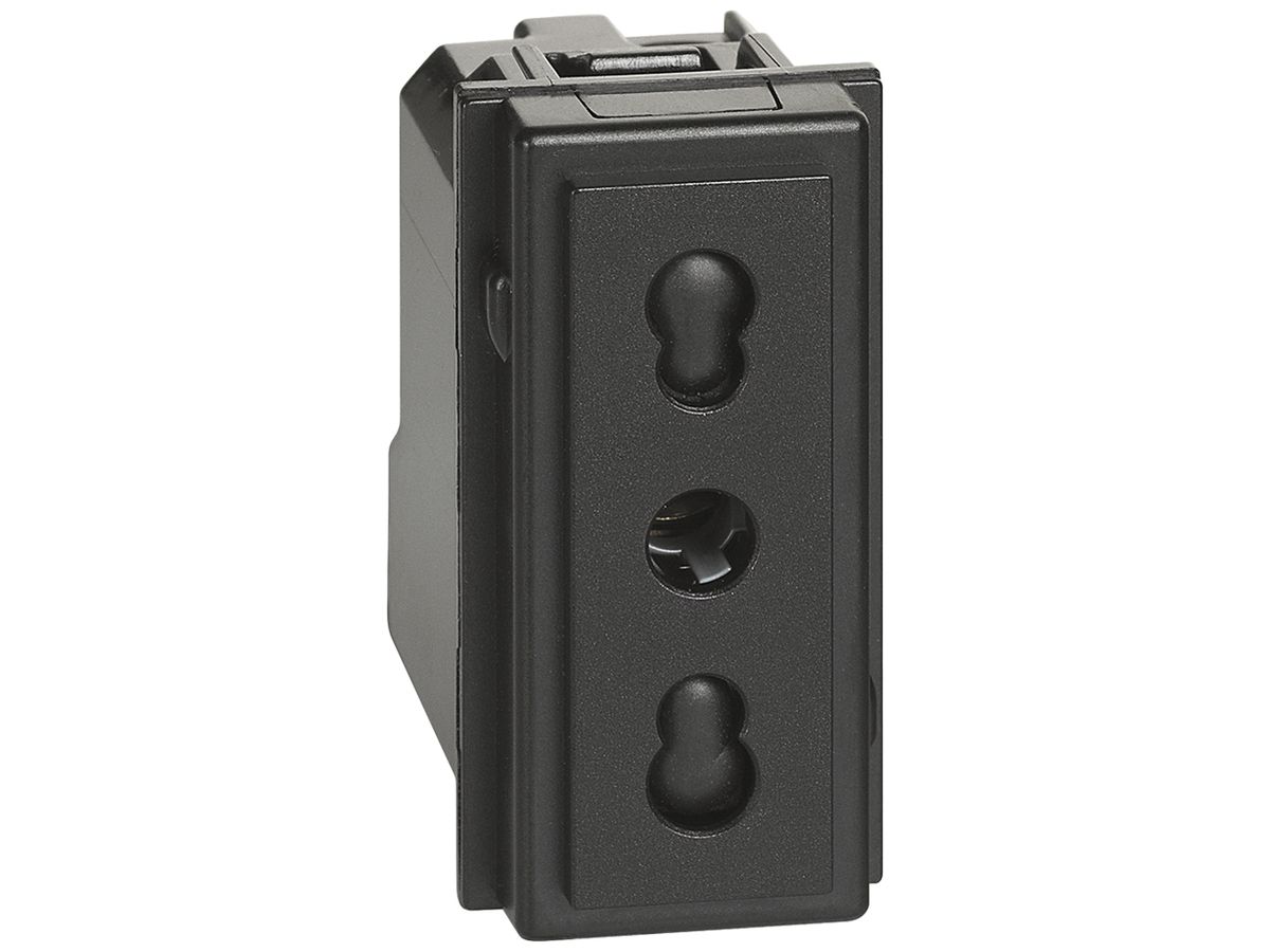 Steckdose Living Now italienischer Standard 1 Modul 16A schwarz