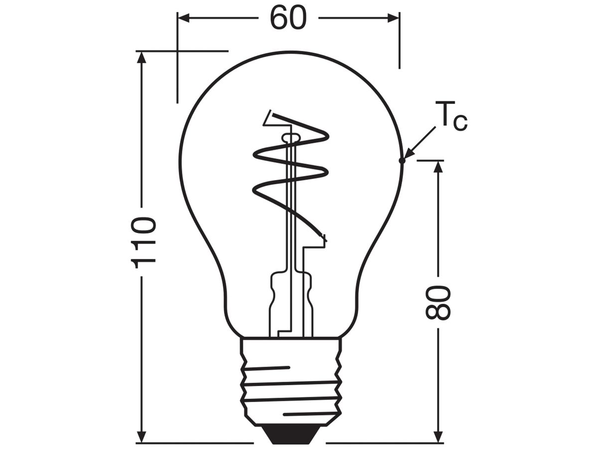 LED-Lampe Osram Vintage 1906 E27 4.9W 470lm 822 Ø60×110mm Typ A