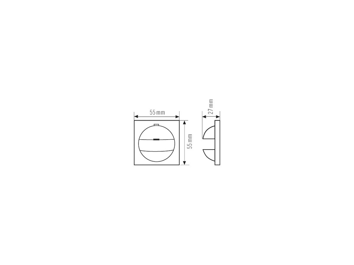 Abdeckung ESYLUX IP20 FED für MD 180i-CH, PD 180i-CH, schwarz