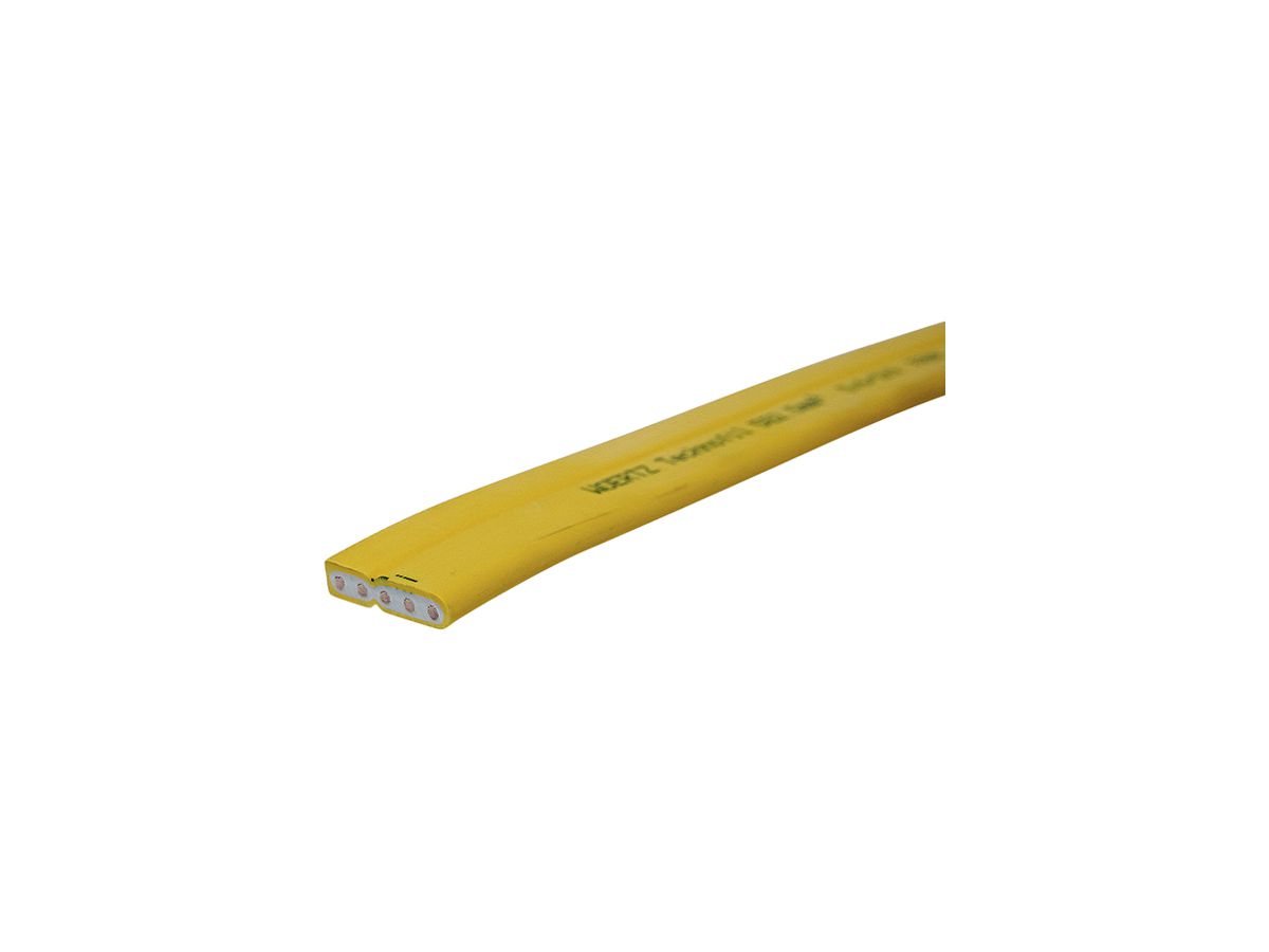 Flachkabel Woertz Technofil 5×2.5mm² gelb halogenfrei B2ca, Leiter ws ausser PE