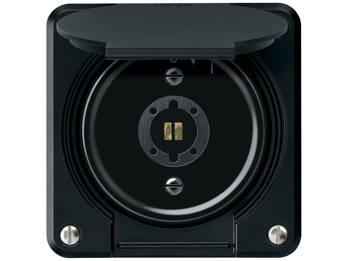 UP-Schlüsselschwenktaster robusto 1P 1NO 20A 250V 86×86mm schwarz