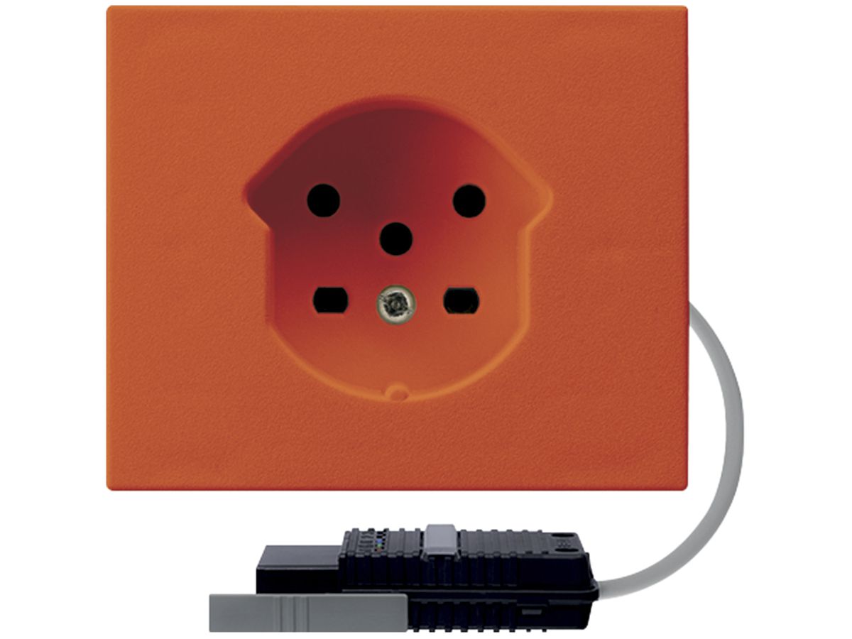 FLF-Steckdose HA Typ 15 mit Steckklemmen mit Rundkabel-Adapter orange