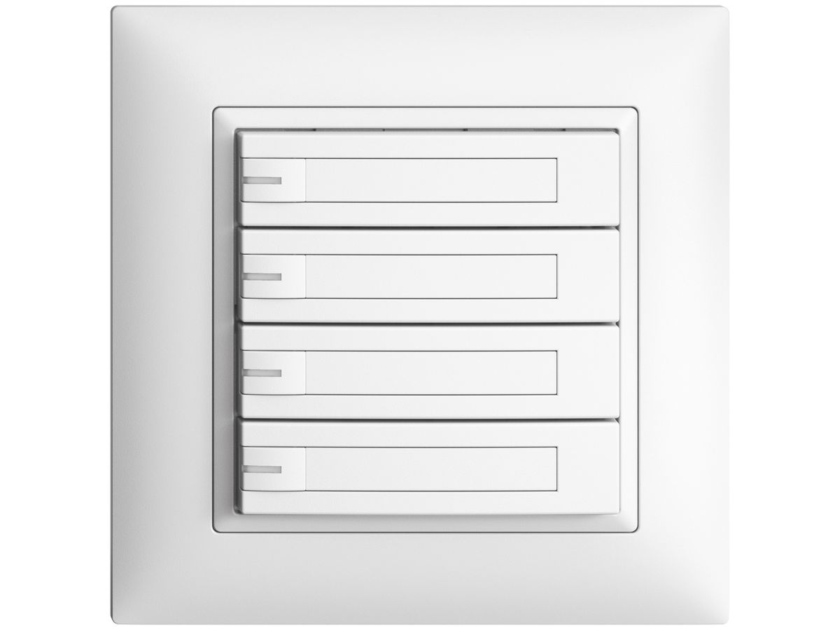 UP-Universaltaster 4×1T Schraubklemme EDIZIOdue weiss, mit Papiereinlage+LED