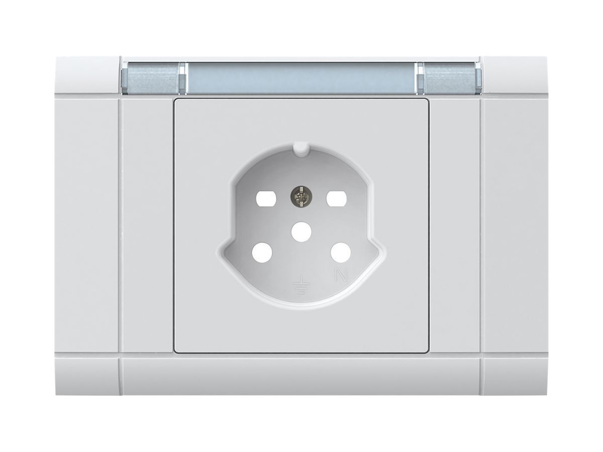 EB-Frontset kallysto, für EB-Steckdose 1×T15, mit Bezeichnungsträger, weiss