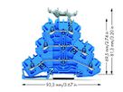 Dreistockklemme WAGO TOPJOB-S 2.5mm² N/N/N blau Beschr.Träger