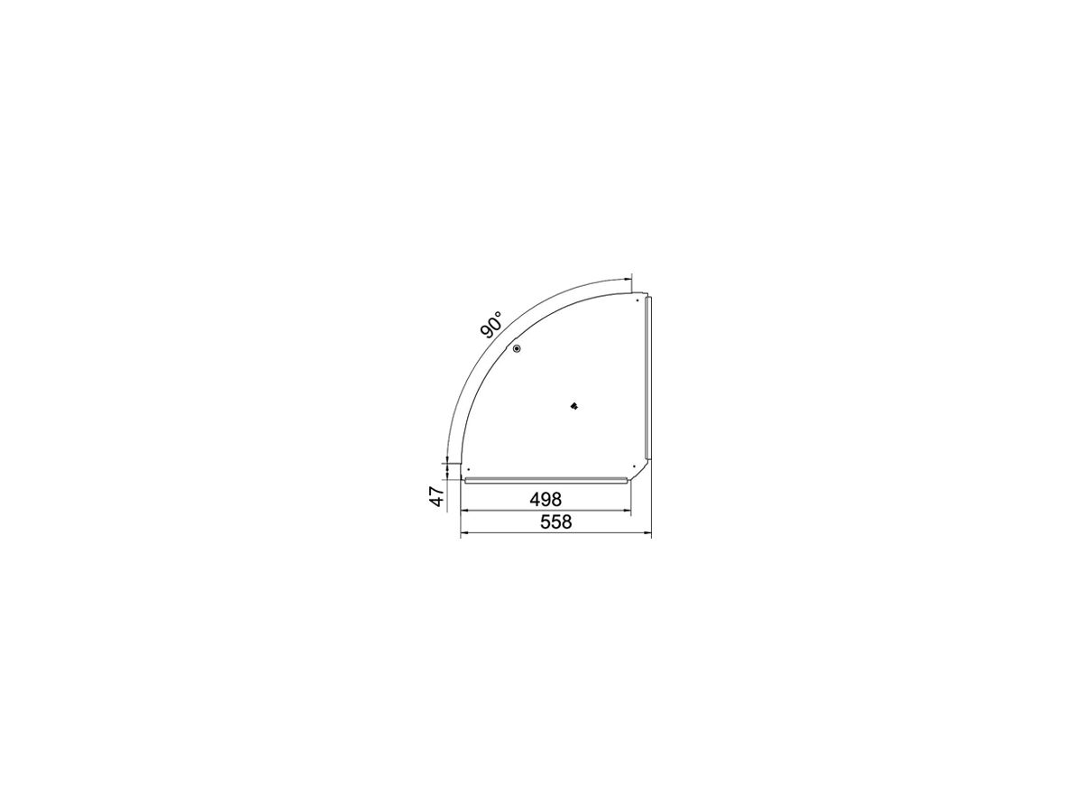 Deckel BET RBD 90° 500mm Stahl bandverzinkt Zink-Aluminium