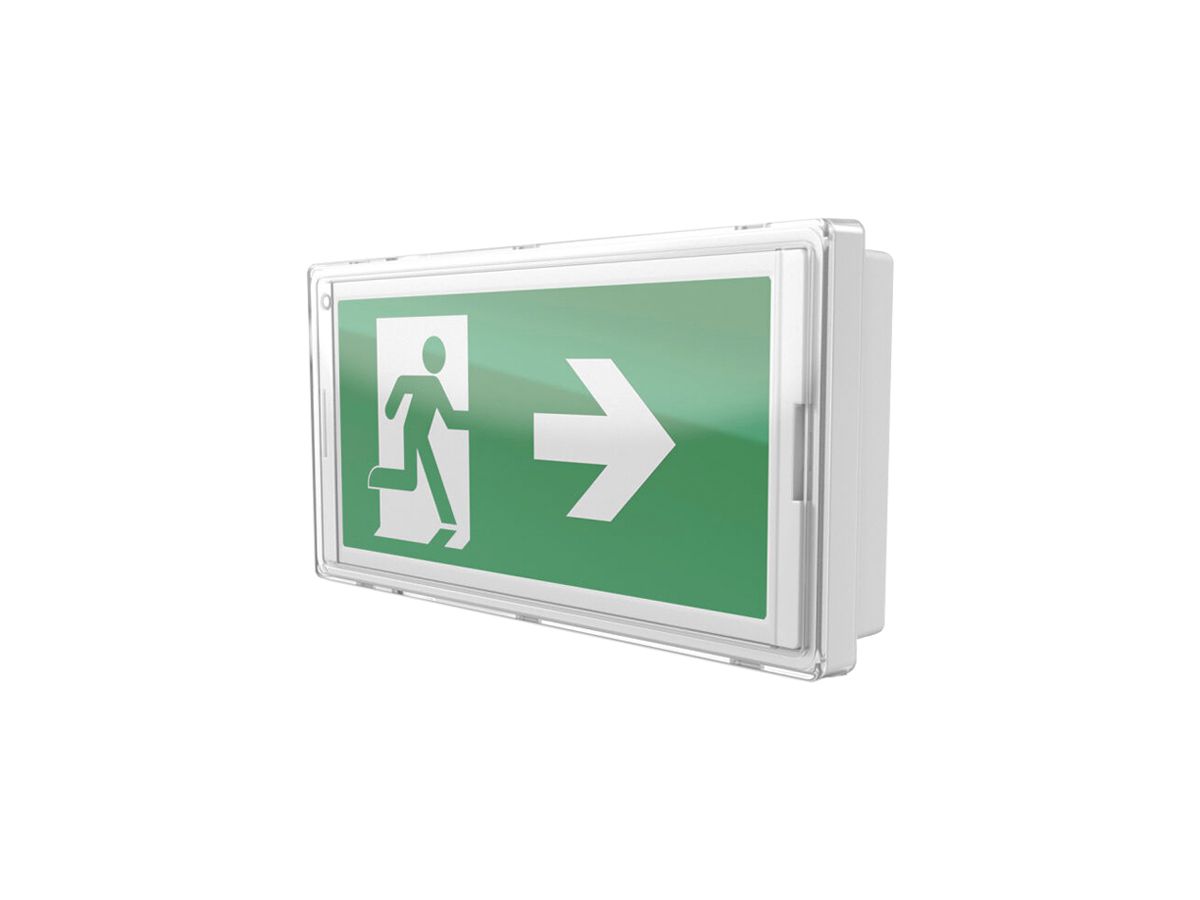 LED-Rettungszeichenleuchte Sylvania LifeSafe IP65 Wand/Decke 120lm 3hPt weiss