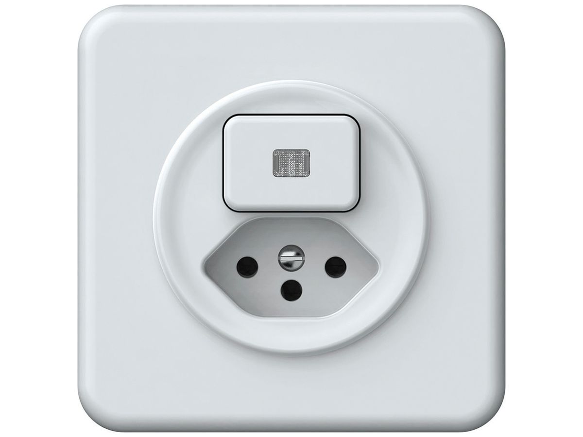 UP-Kombination origin 1×Taste beleuchtet 1CO+T13 1P 0<1 10A 230V 92×92mm weiss