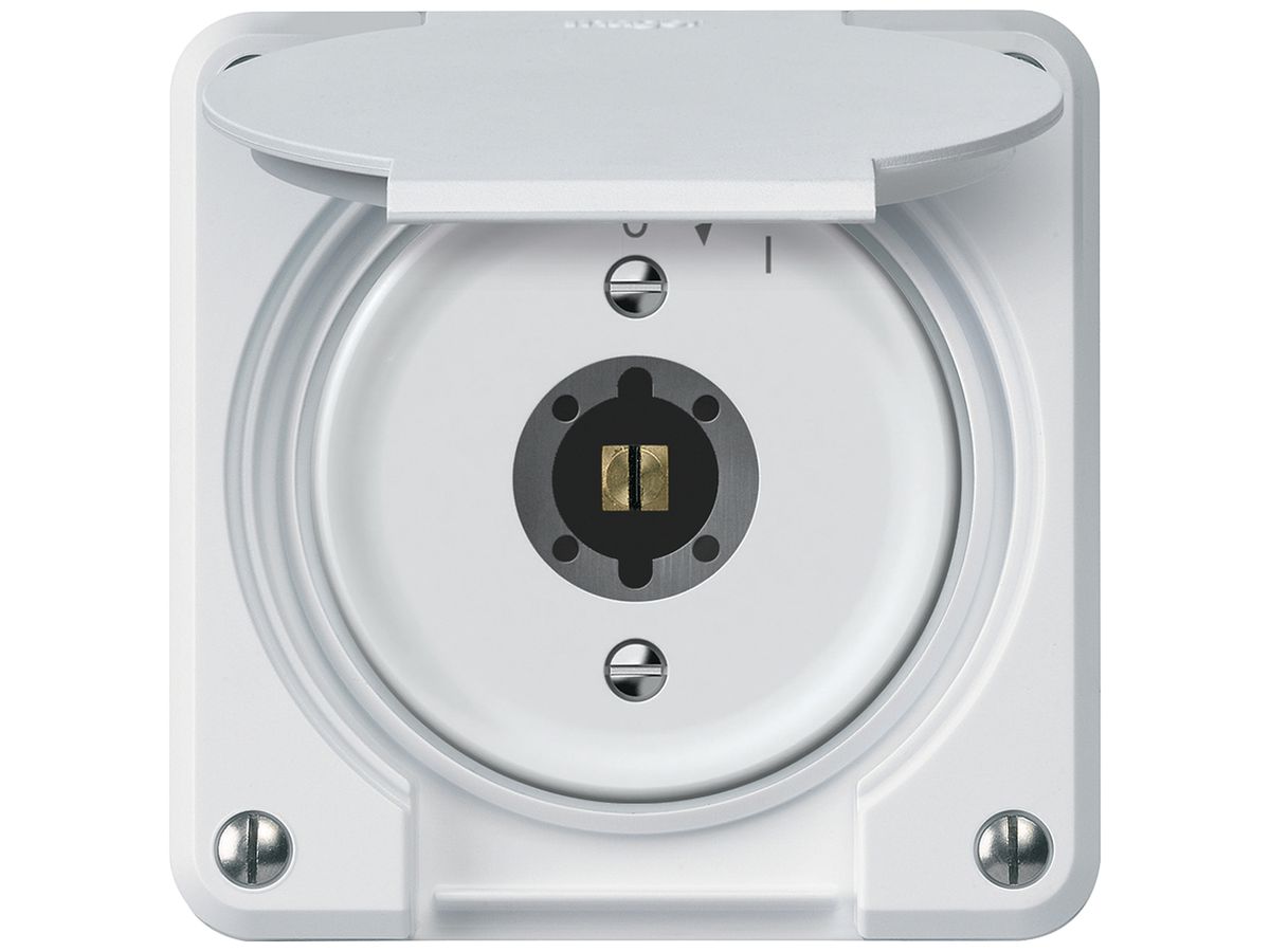 Schlüsselschwenktaster robusto 1P 1NO 20A 250V 86×86mm weiss