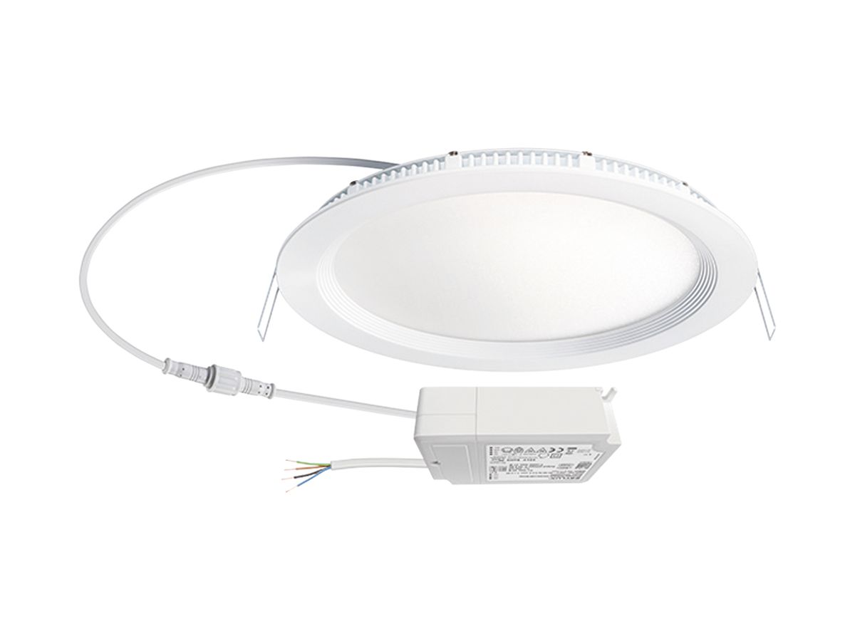 LED-Downlight ESYLUX ELSA-2 Ø240 DALI 18W 3000K, 1750lm, weiss