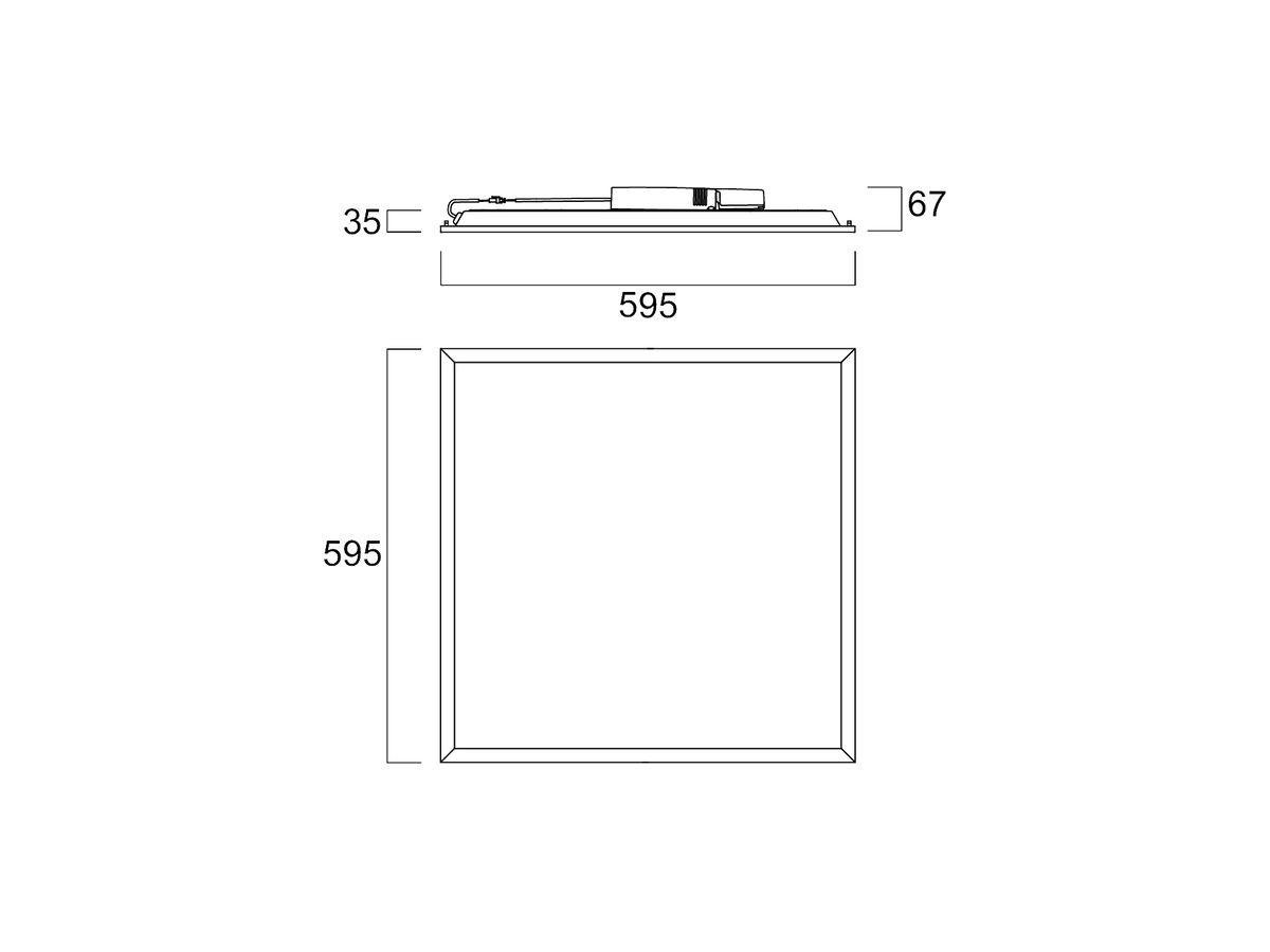 LED-Panelleuchte Sylvania Quantum 26W 2200…4400lm 830 IP54 595×595mm weiss