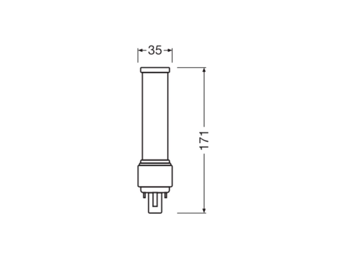 LED-Lampe LEDVANCE DULUX D26 G24d-3 9W 1100lm 6500K mattiert 171mm