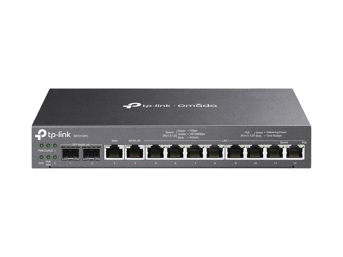 Router TP-Link Omada ER7212PC 2×WAN/LAN SFP 1×WAN 1×LAN/WAN 8×LAN PoE+