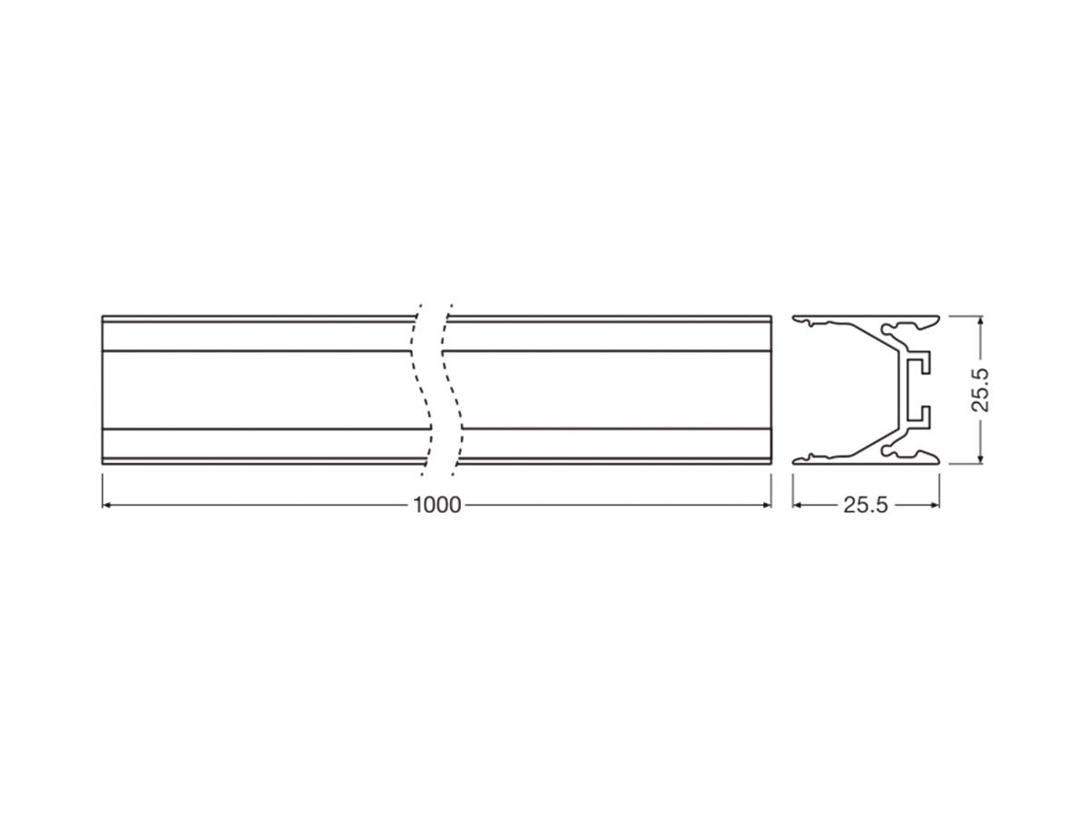 Profil LEDVANCE LS AY 1000×25.5×25.5mm Aluminium