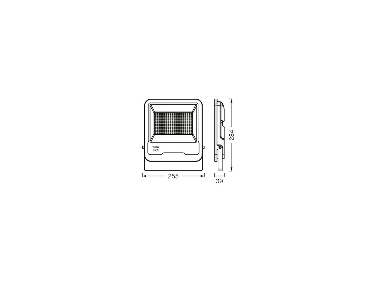 LED-Strahler LEDVANCE SMART+ 100W 8000lm RGBW IP65 100° DIM 284×255mm schwarz